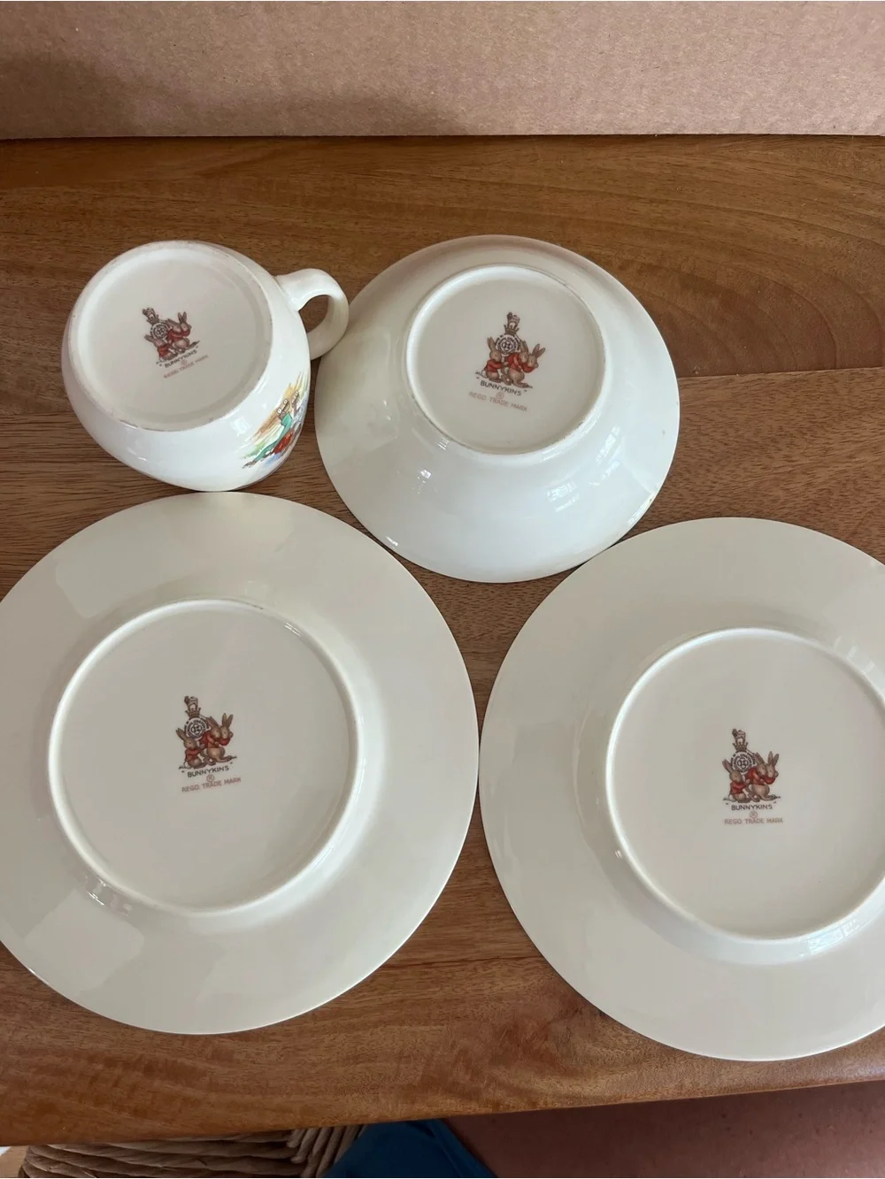 Vintage bunnykins royal doulton 4 piece whimsical rabbit cottagecore set